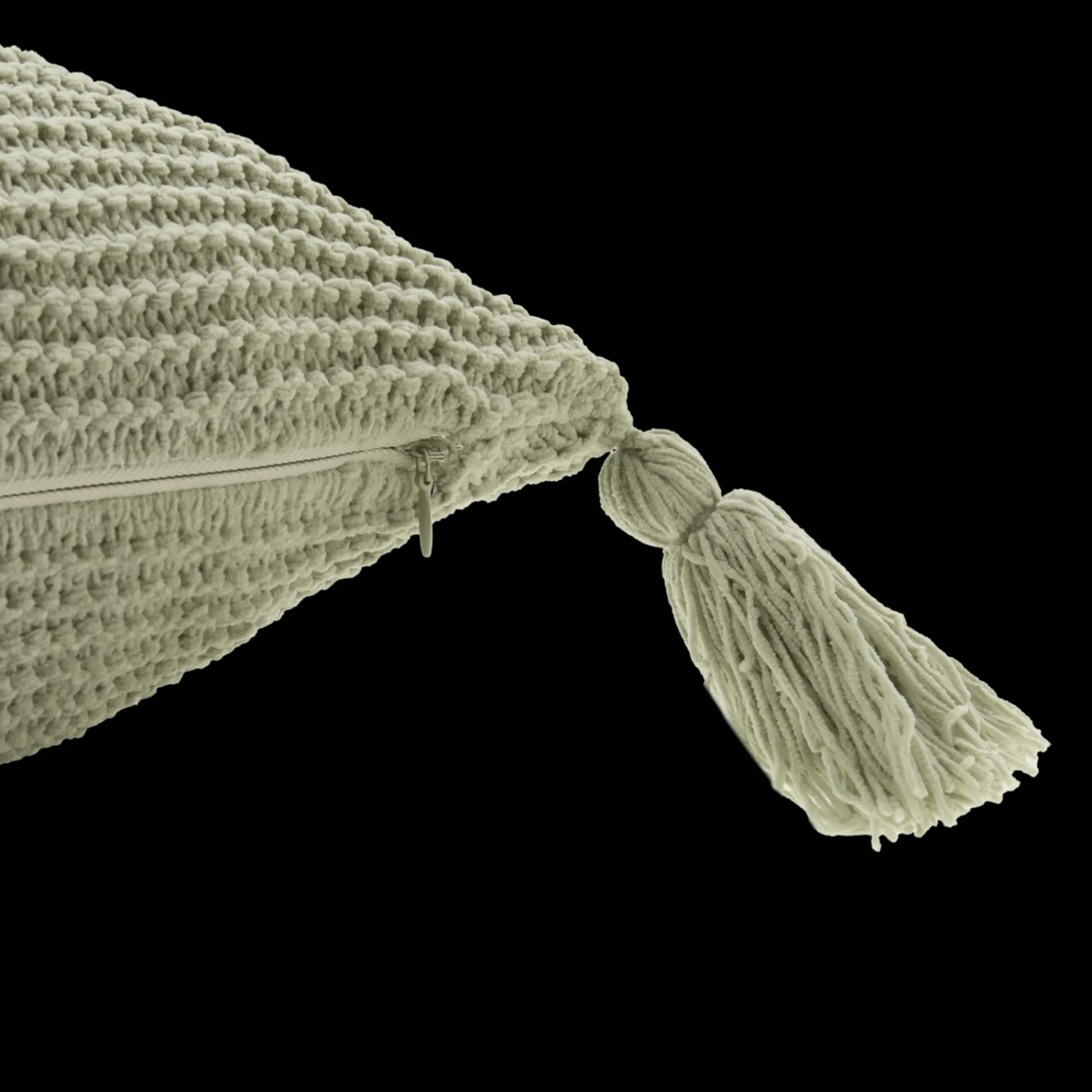 New Bouclair Sage Erna Decorative Pillow with Tassels