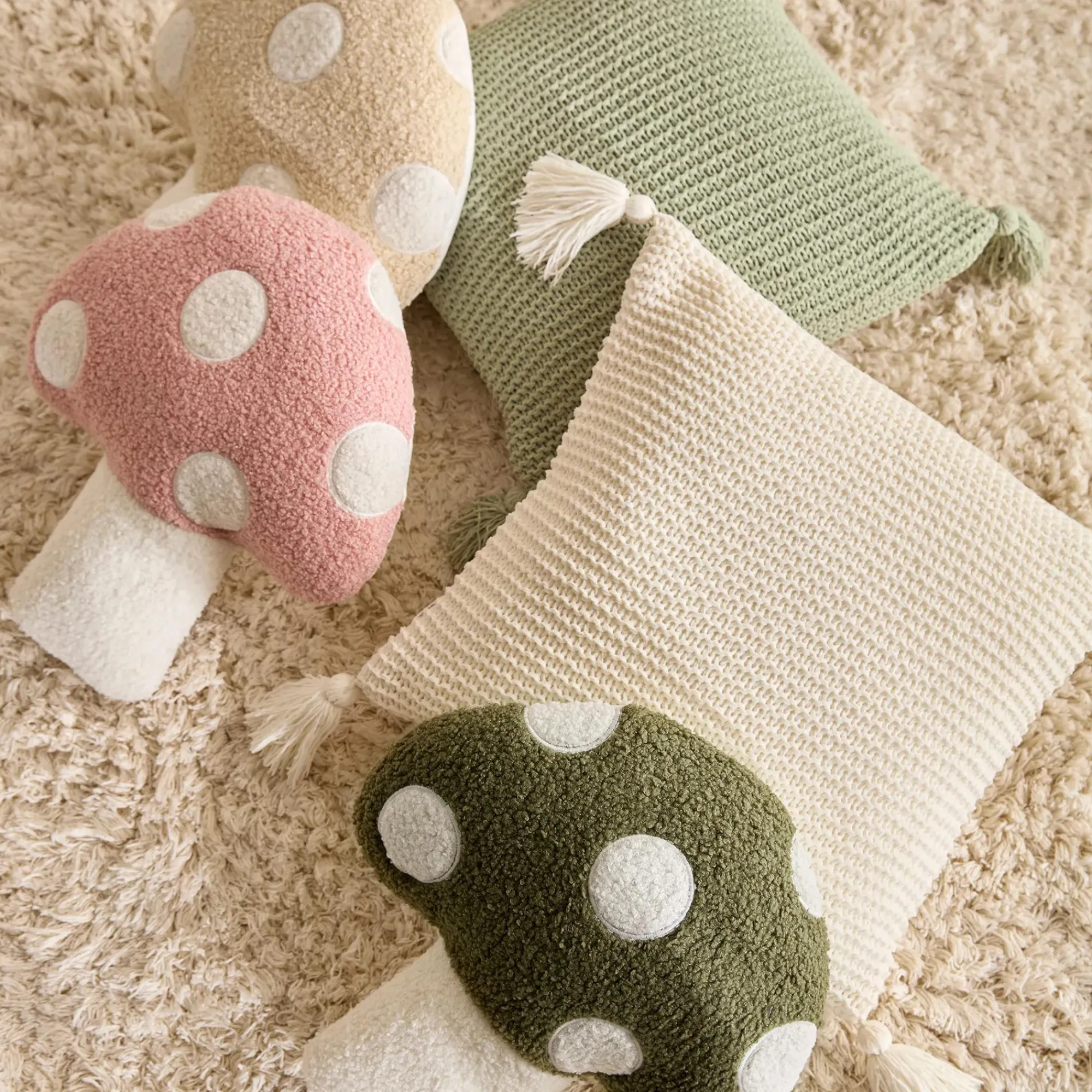 New Bouclair Sage Erna Decorative Pillow with Tassels