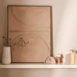 Online Bouclair Sand Curves Framed Art