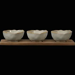 Hot Bouclair Set of 3 Bowls with Tray