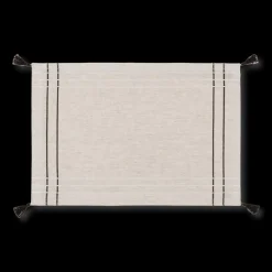 New Bouclair Set of 4 Fabric Placemats with Tassels