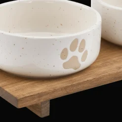 Clearance Bouclair Set of 2 Pet Paw Ceramic Bowls
