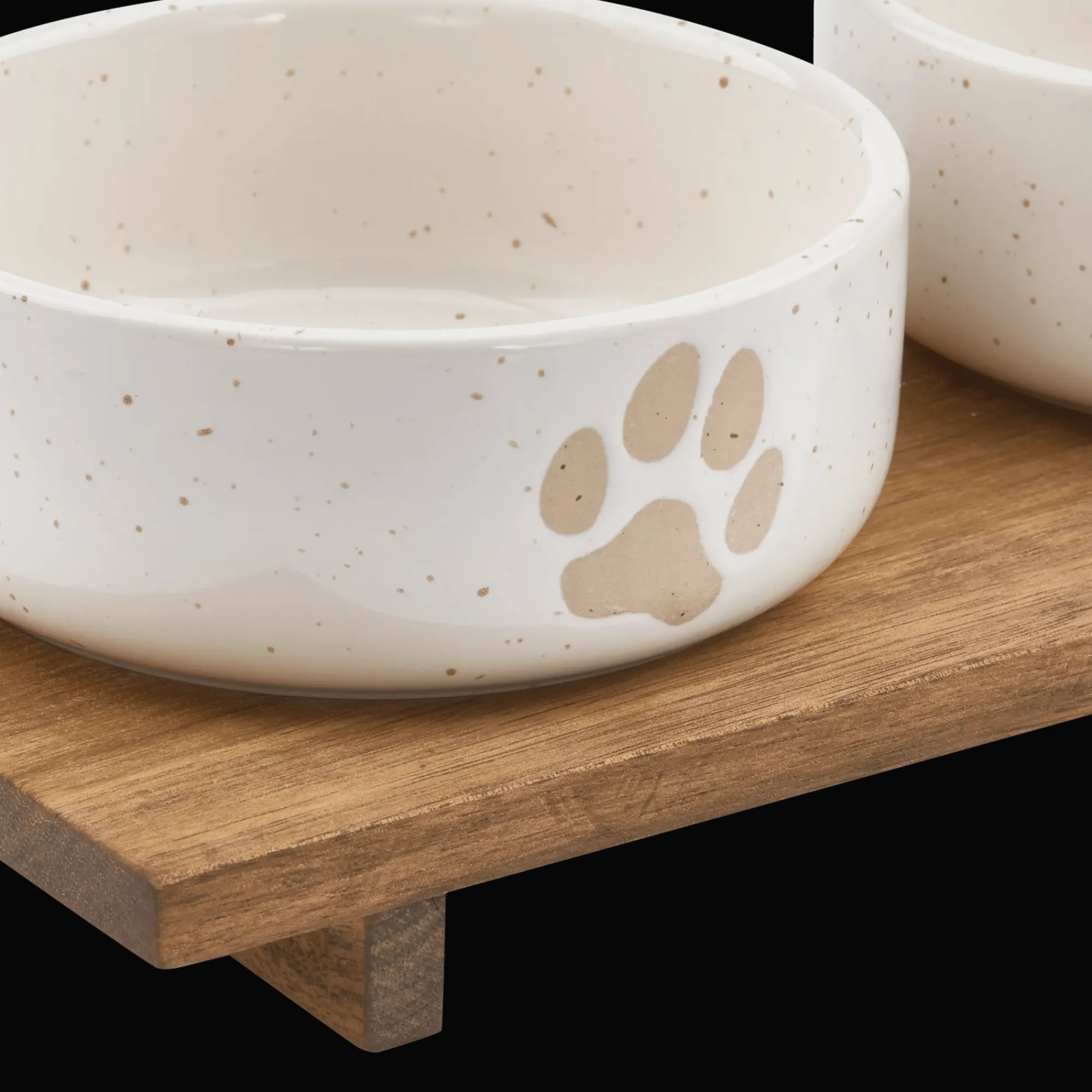 Clearance Bouclair Set of 2 Pet Paw Ceramic Bowls