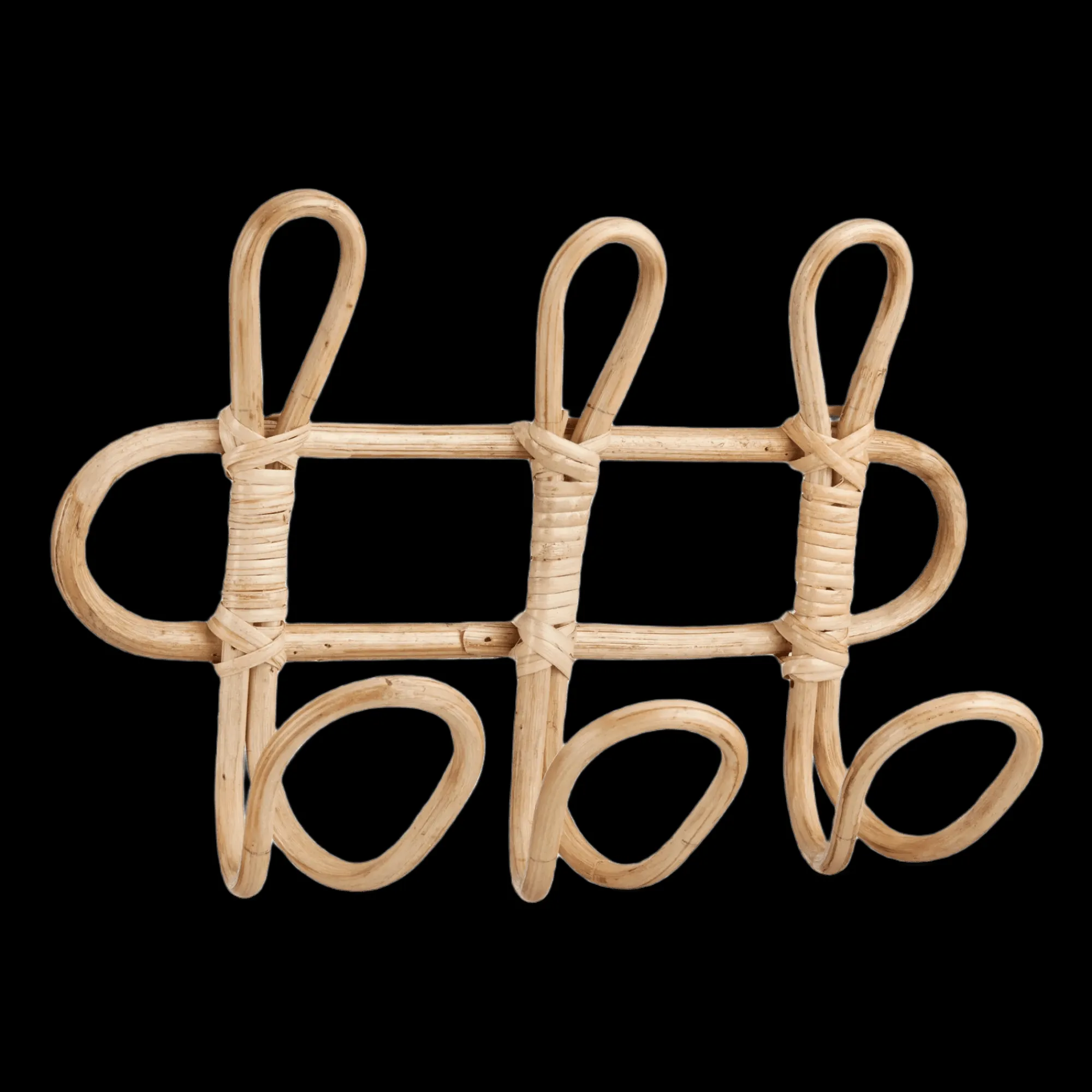 Online Bouclair Set of 3 Rattan Hooks