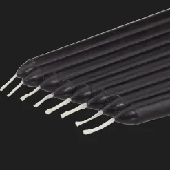 Outlet Bouclair Set of 8 Unscented Tapered Black Candles