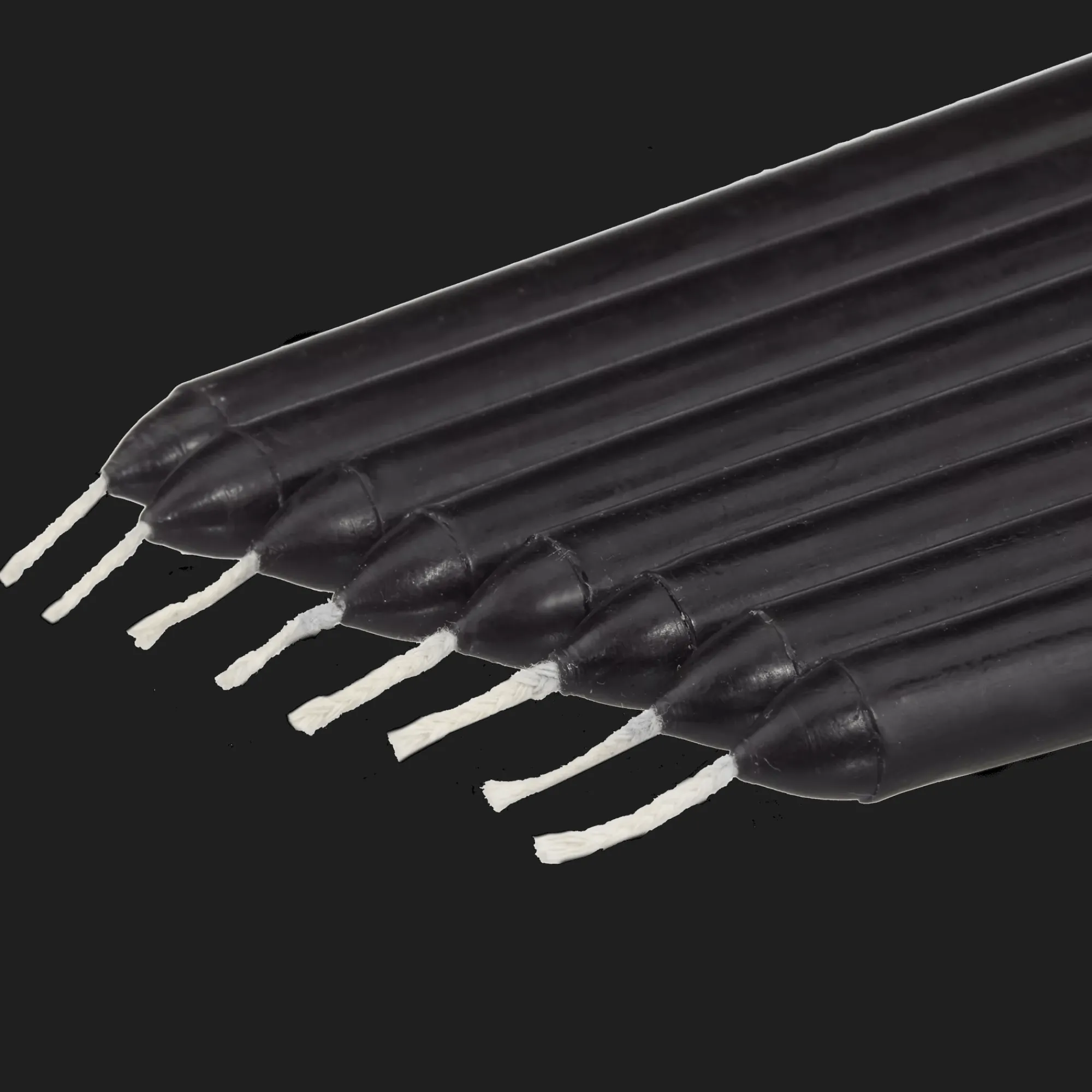 Outlet Bouclair Set of 8 Unscented Tapered Black Candles