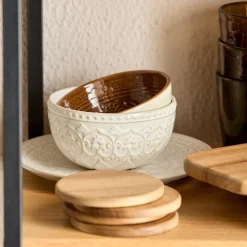 Clearance Bouclair Set of 4 Wood Coasters