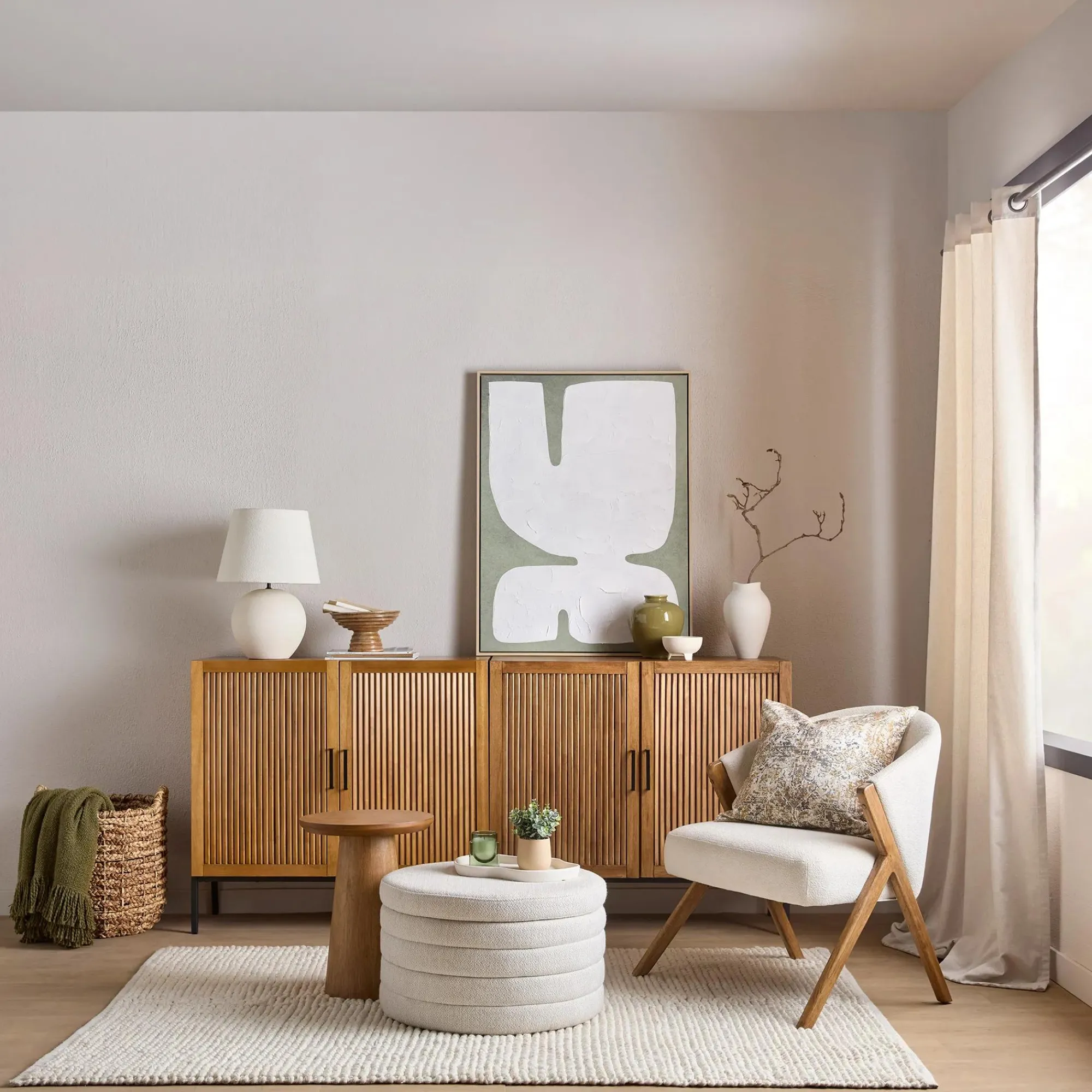 Sale Bouclair Slatted 2-Door Dark Wood Buffet