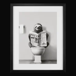 Discount Bouclair Sloth Reading Framed Art