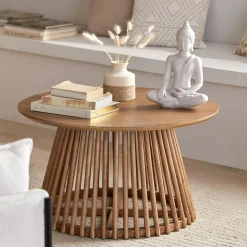 Clearance Bouclair Speckled Ceramic and Rattan Vase