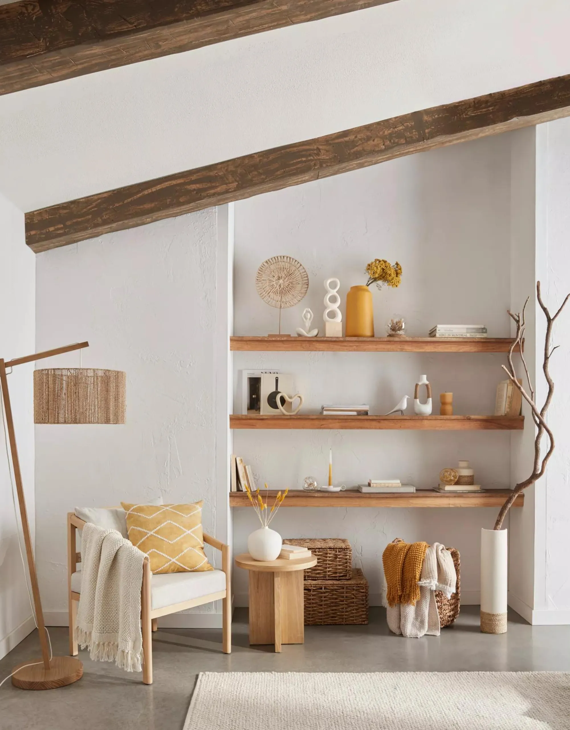 Clearance Bouclair Speckled Ceramic and Rattan Vase