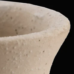 Clearance Bouclair Speckled Ceramic and Rattan Vase