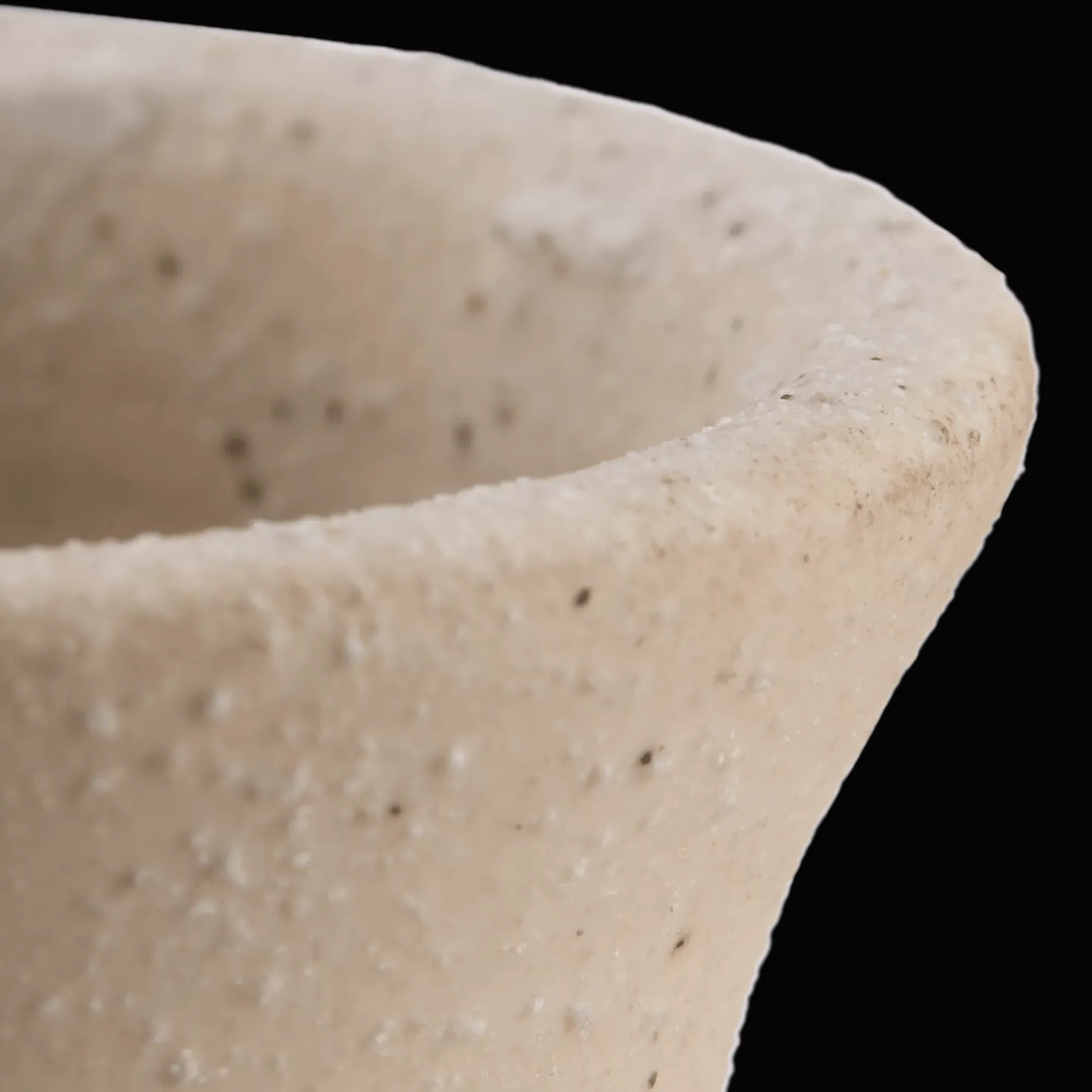 Clearance Bouclair Speckled Ceramic and Rattan Vase