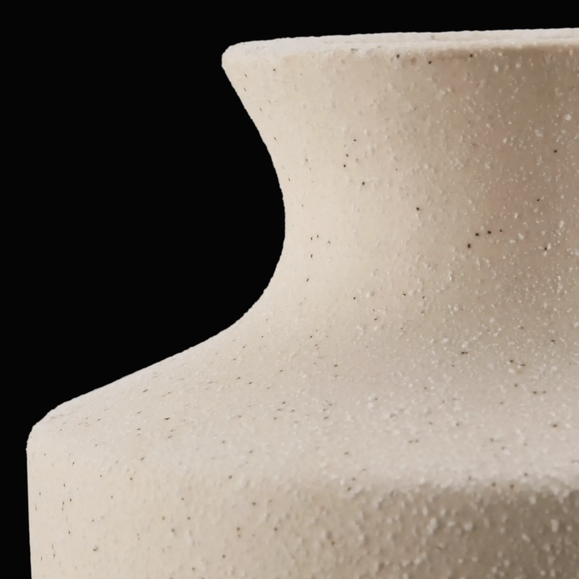 Clearance Bouclair Speckled Ceramic and Rattan Vase