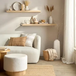 Clearance Bouclair Speckled Ceramic and Rattan Vase