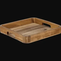 Clearance Bouclair Square Acacia Wood Tray