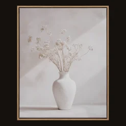 Hot Bouclair Stems in White Vase Framed Canvas