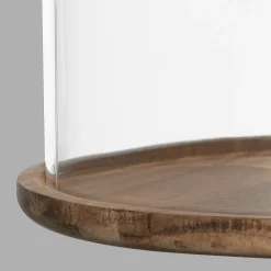 Online Bouclair Tall Glass Dome with Acadia Wood Base