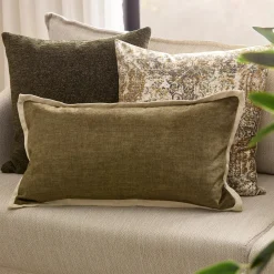 New Bouclair Taupe Beatrice Decorative Lumbar Pillow
