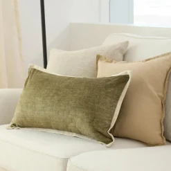 New Bouclair Taupe Beatrice Decorative Lumbar Pillow