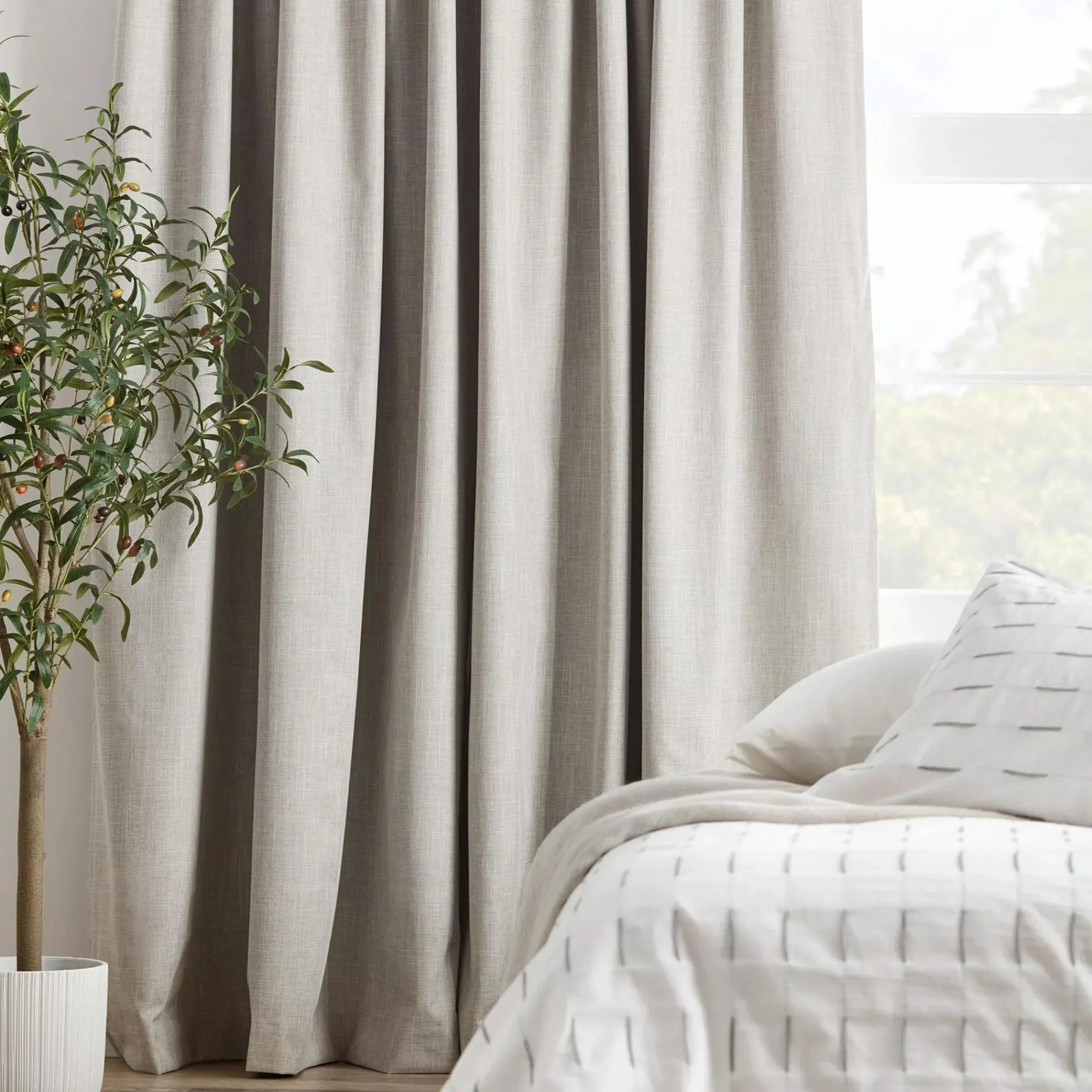 New Bouclair Taupe Chita Back Tab Blackout Curtain