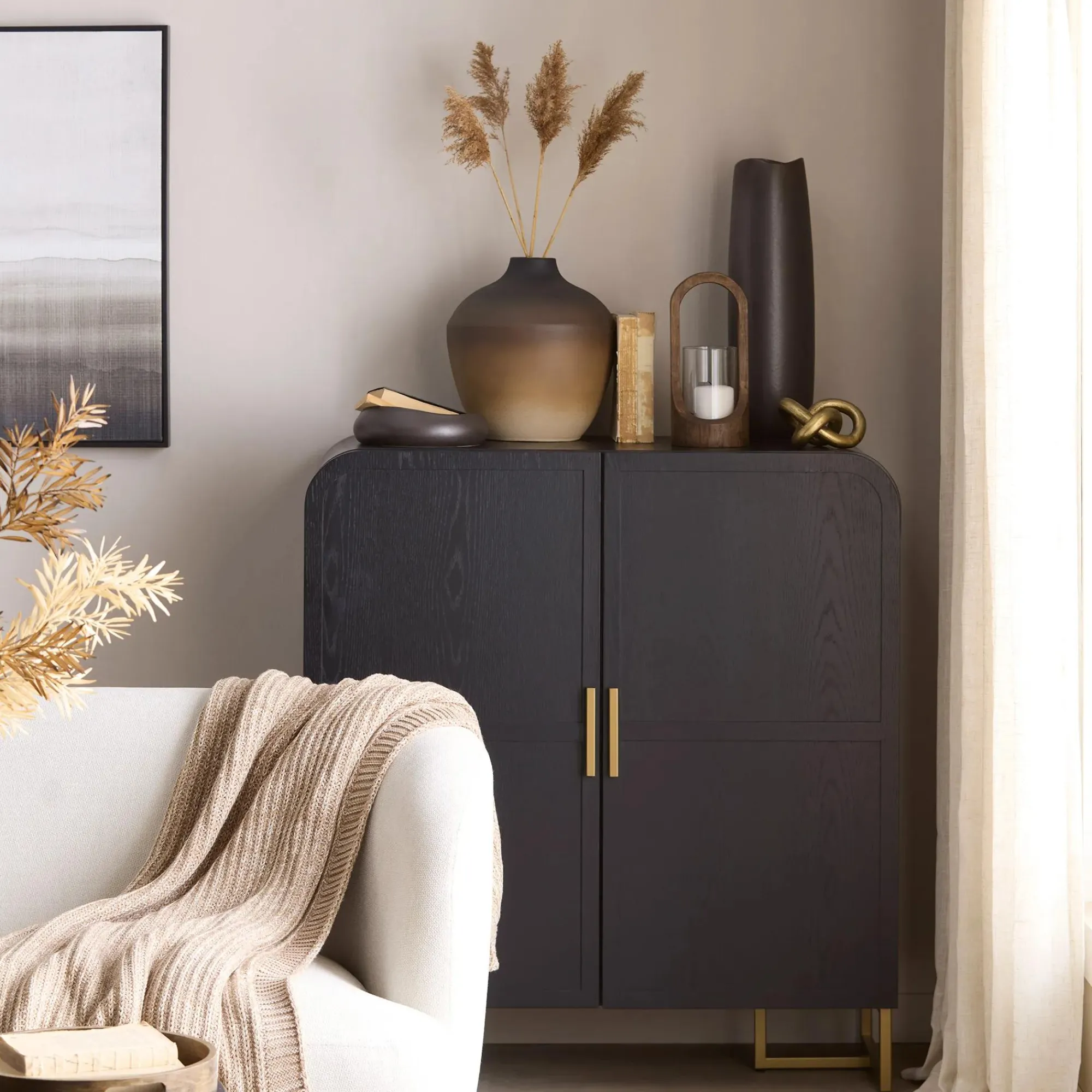 Online Bouclair Taupe Ribba Throw