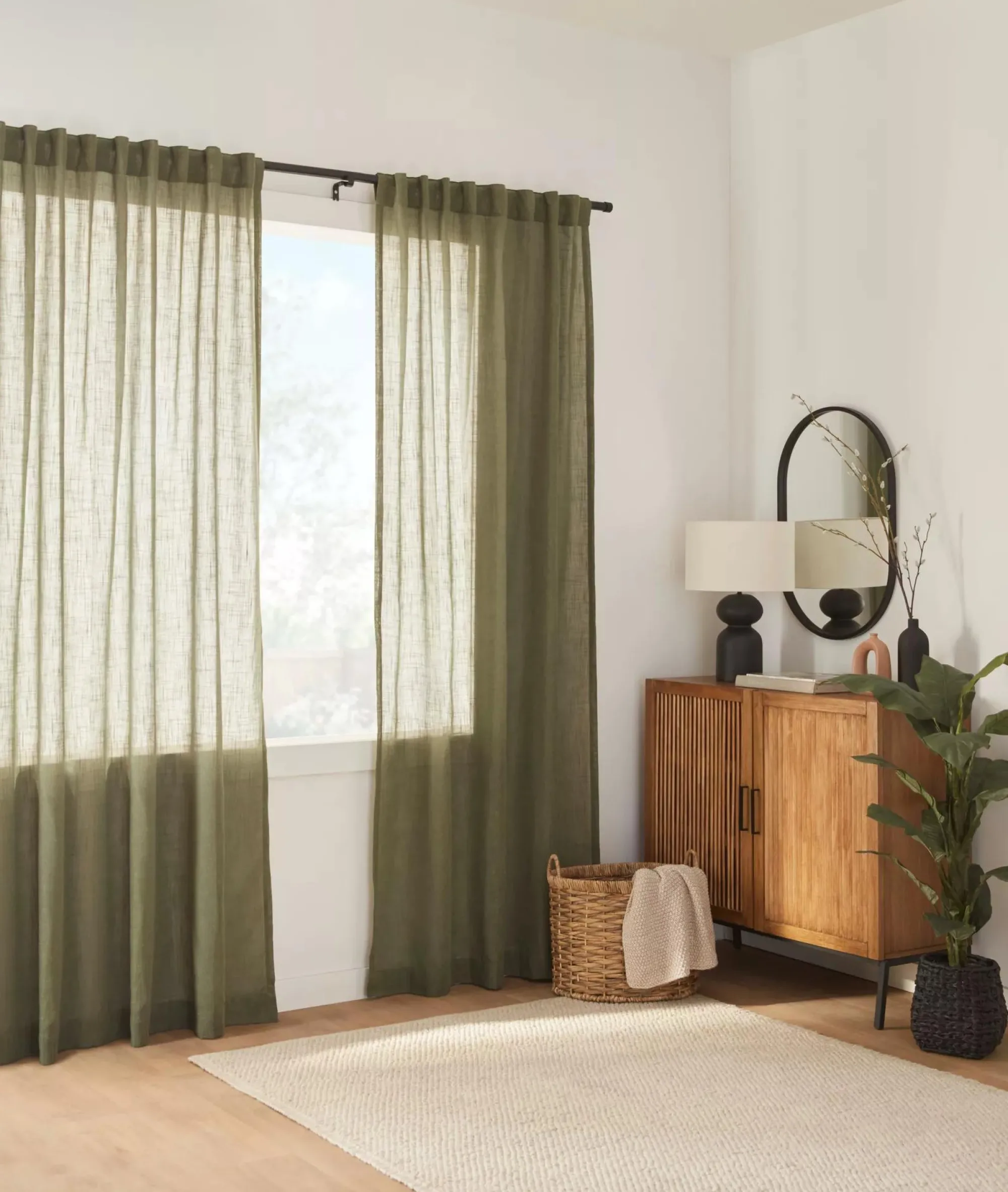 Bouclair Taza Back-Tab/Rod-Pocket Curtain