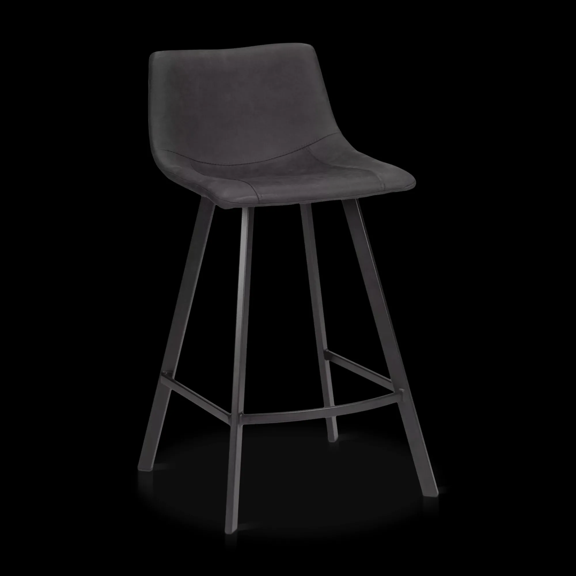 Discount Bouclair Textured Faux Leather and Metal Bar Stool