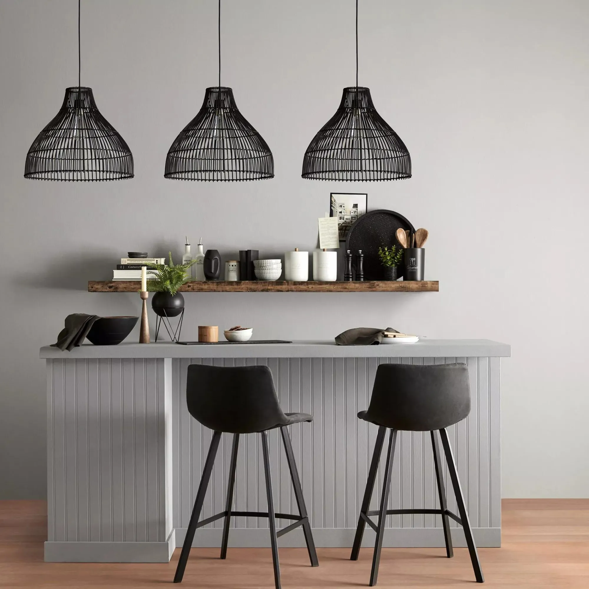 Discount Bouclair Textured Faux Leather and Metal Bar Stool