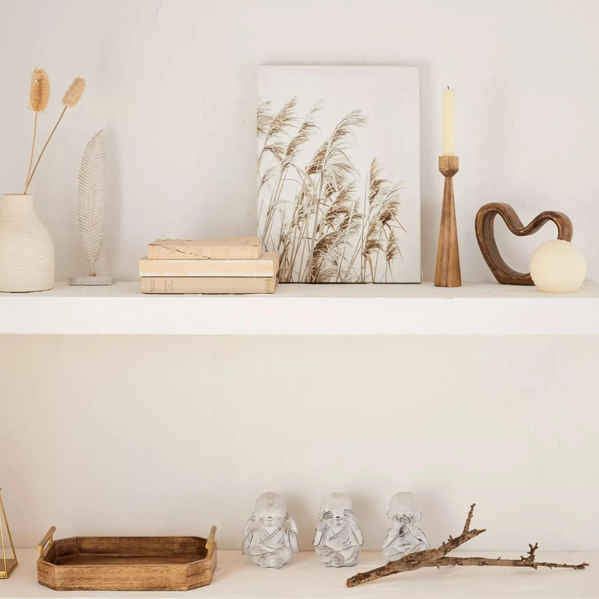 Online Bouclair Three Wise Buddha Cement Statuettes