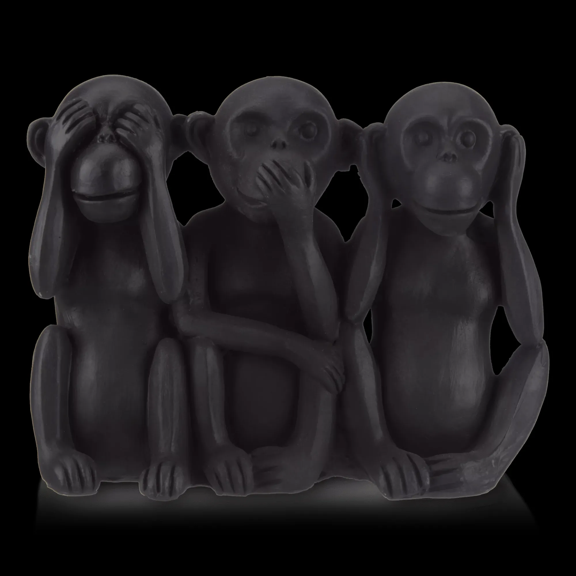 New Bouclair Three Wise Monkeys Resin Statuettes
