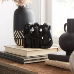 New Bouclair Three Wise Monkeys Resin Statuettes