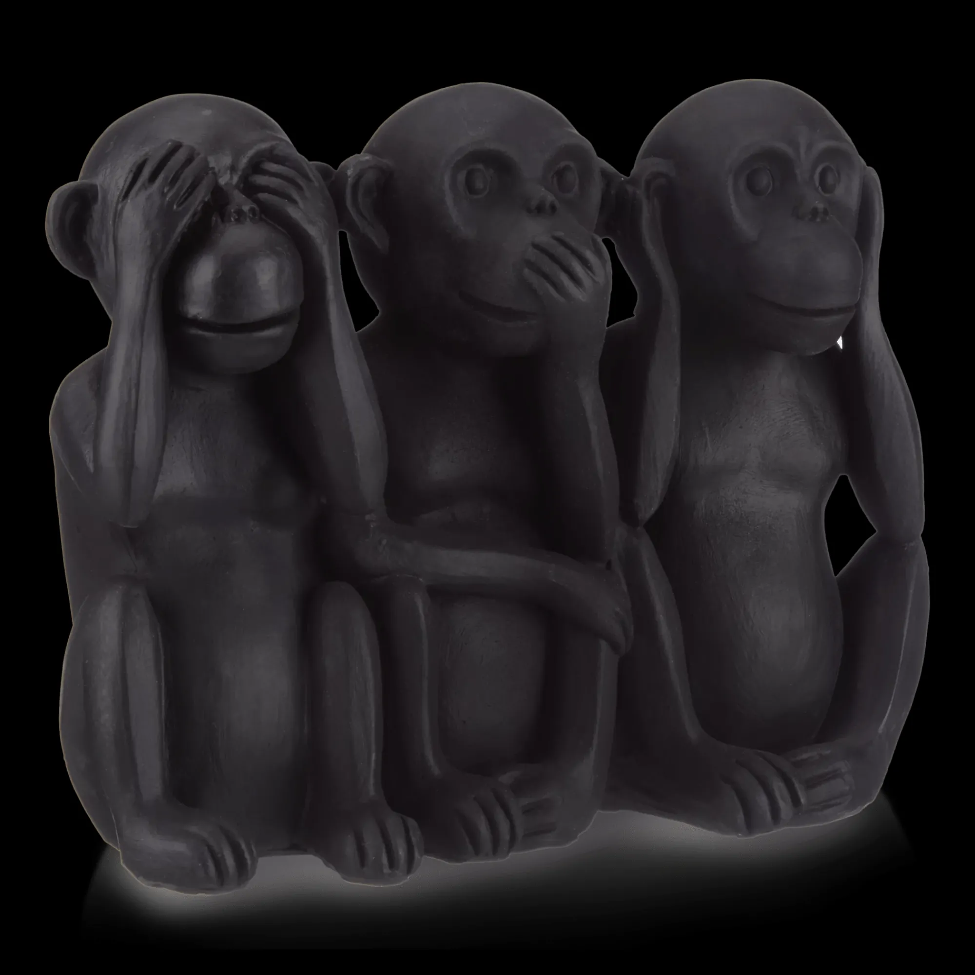 New Bouclair Three Wise Monkeys Resin Statuettes