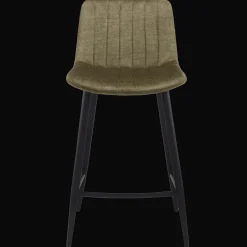 Clearance Bouclair Velvet Fabric and Metal Bar Stool