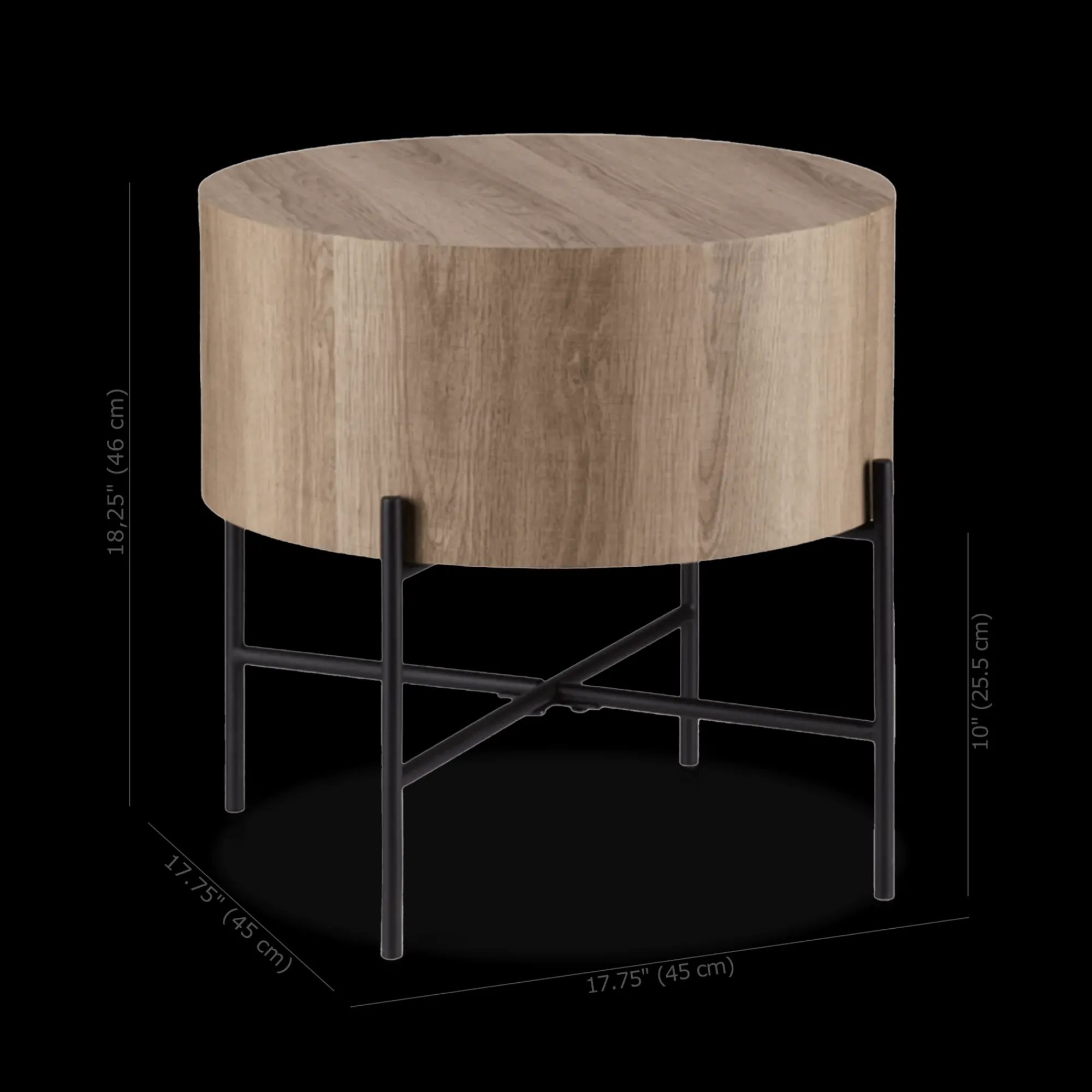 Discount Bouclair Veneer and Metal Side Table