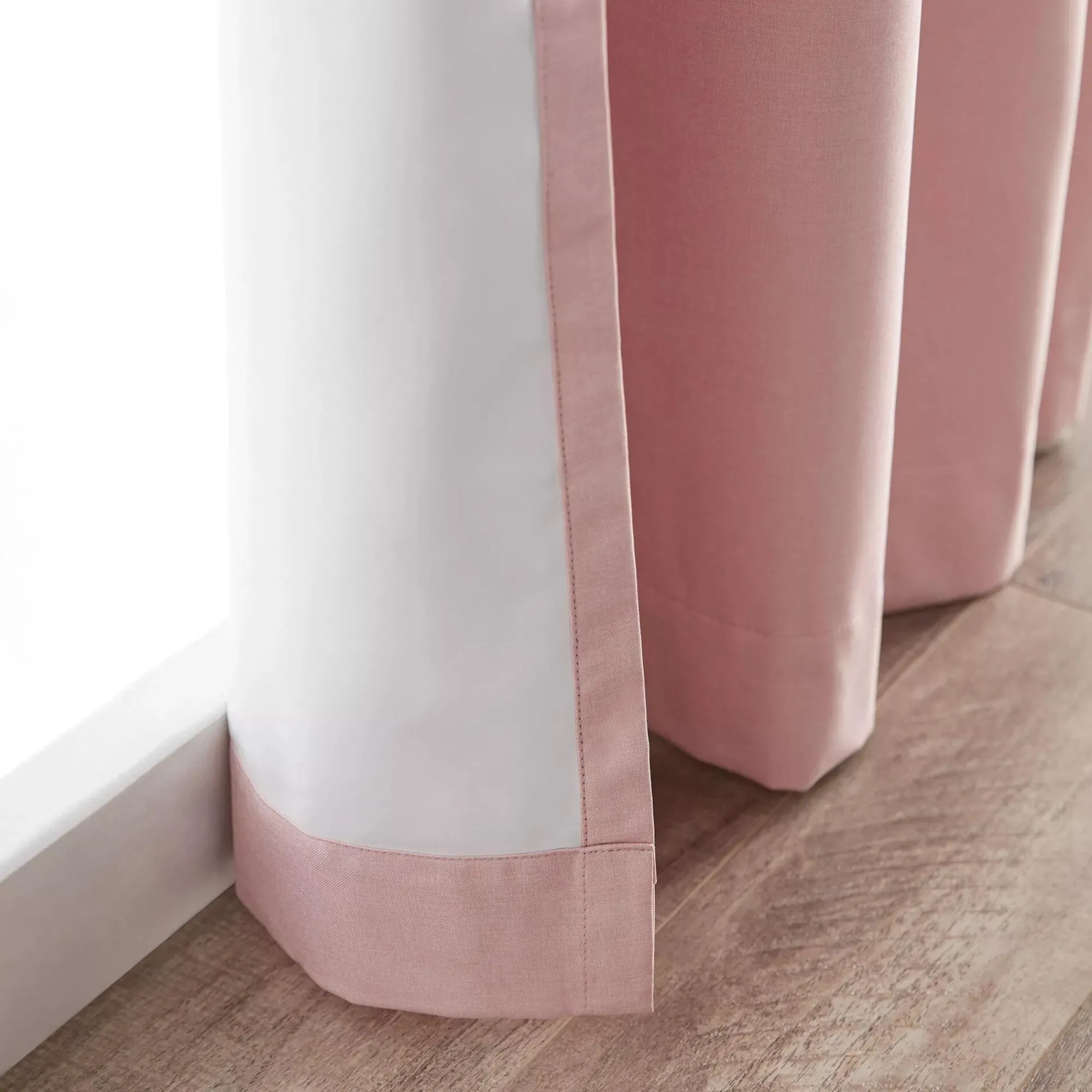 Discount Bouclair Vintage Pink Chambray Blackout Curtain