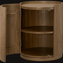 Bouclair Walnut Side Table with Hidden Storage