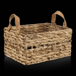 Sale Bouclair Water Hyacinth Crate with Faux Leather Handles
