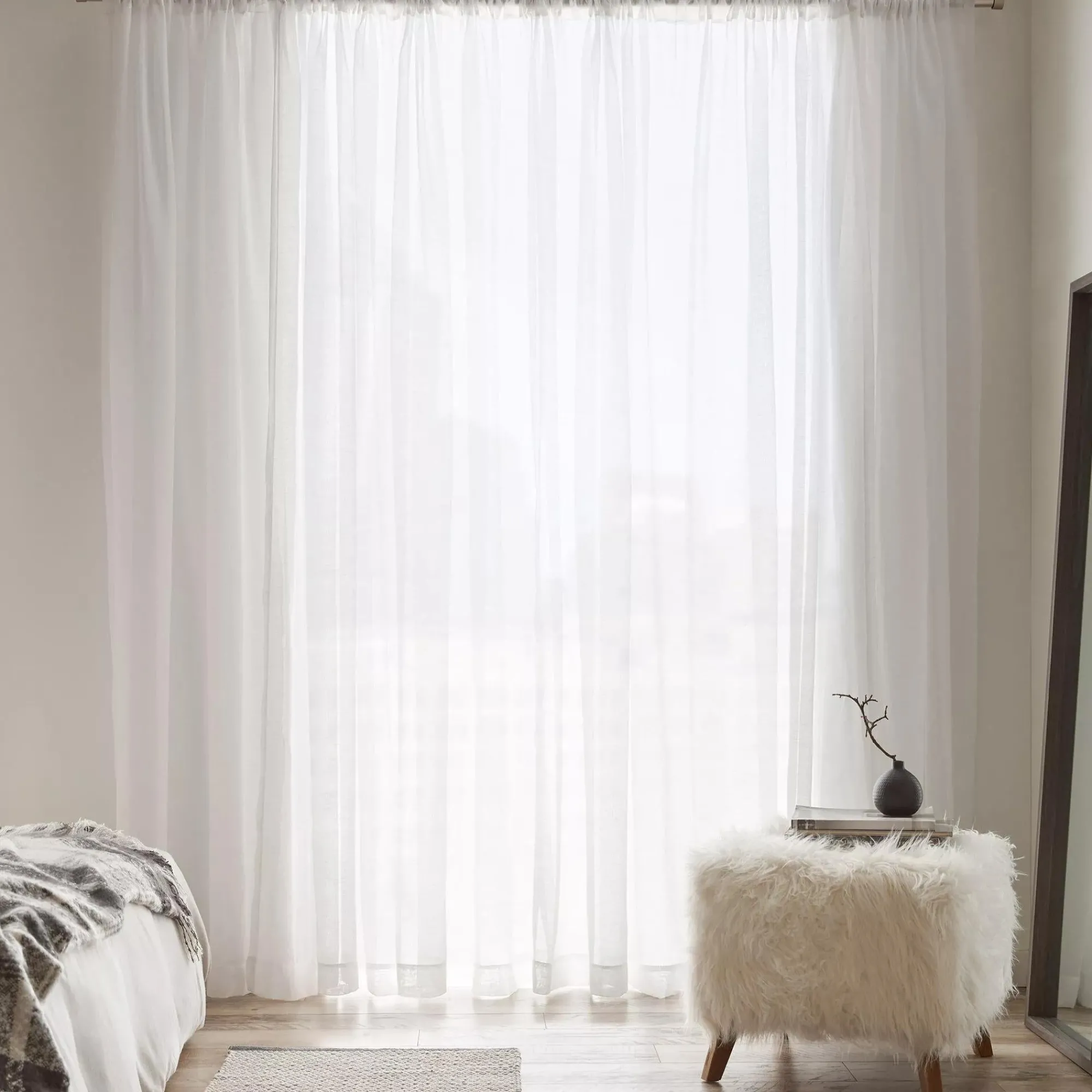 Bouclair White Carla Sheer Curtain