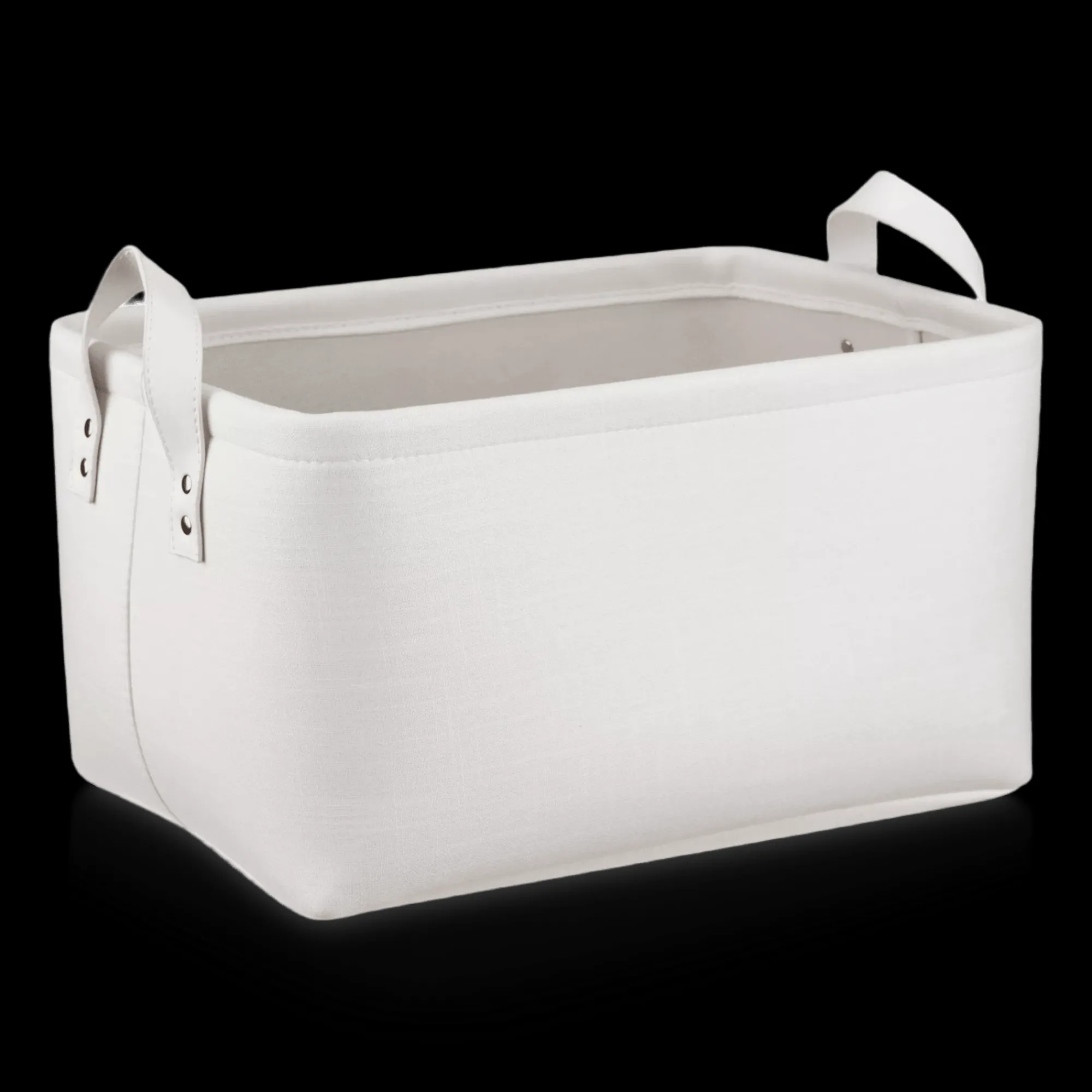 Bouclair White Chita Storage Basket with Handles