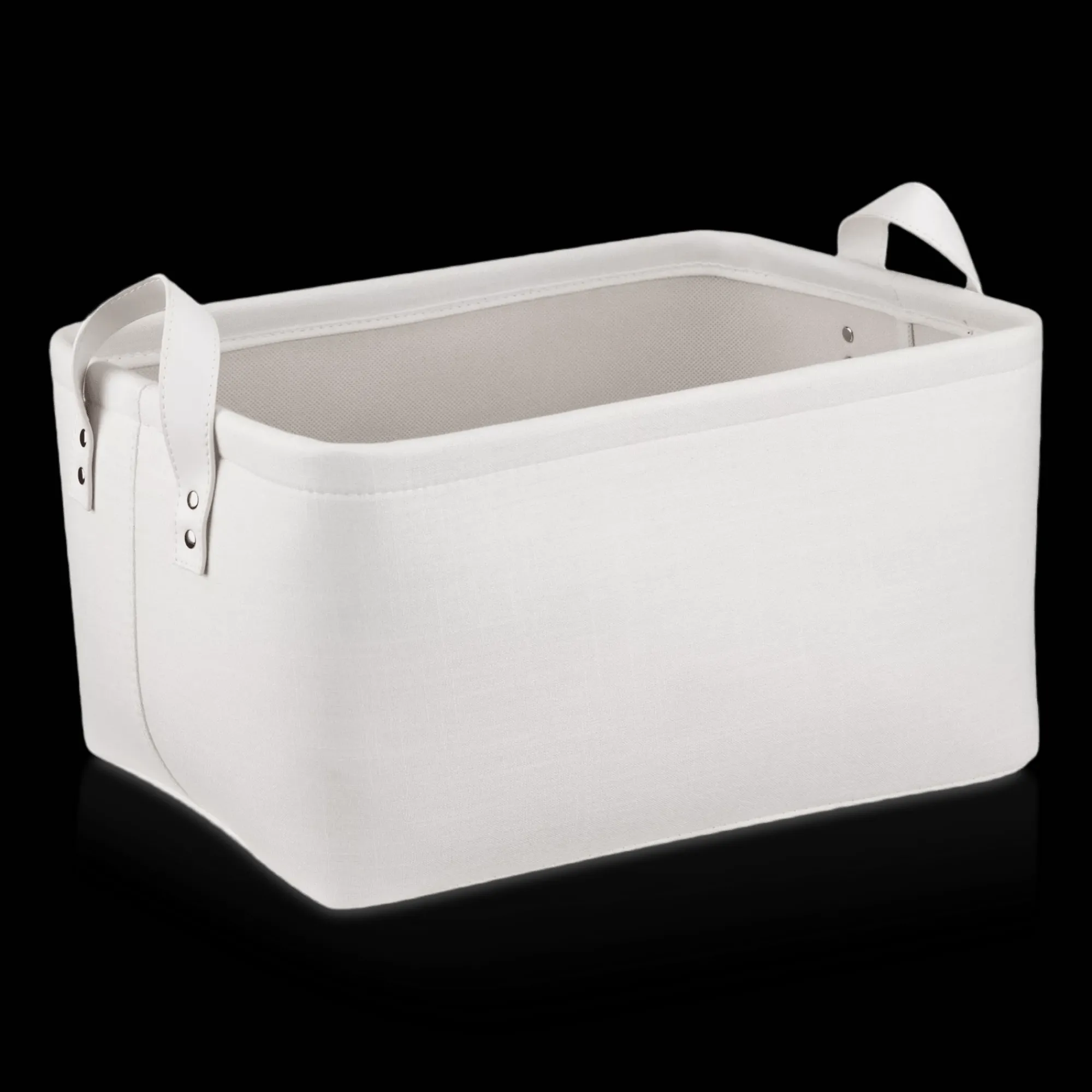 Bouclair White Chita Storage Basket with Handles