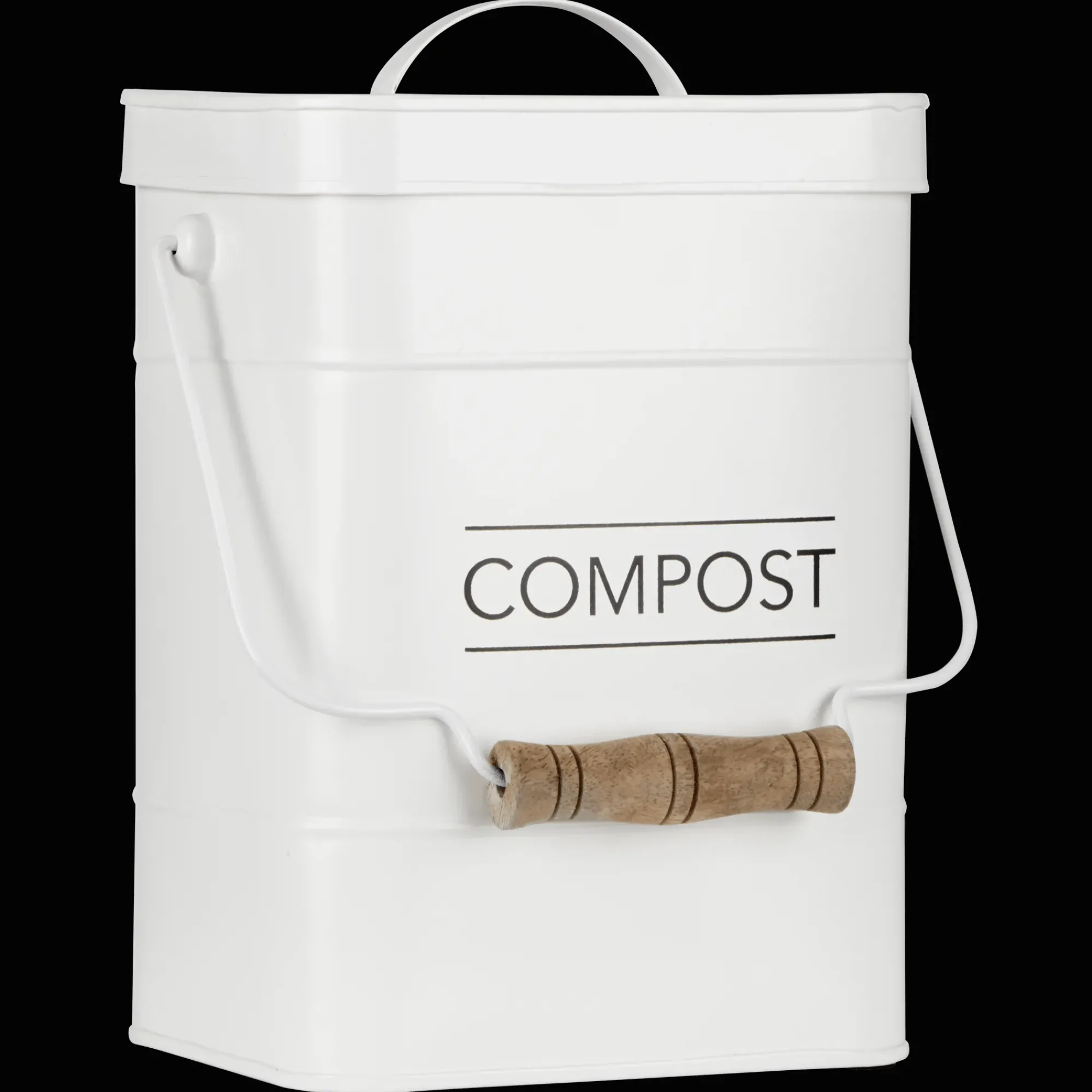 New Bouclair White Compost Rustic Metal Bin