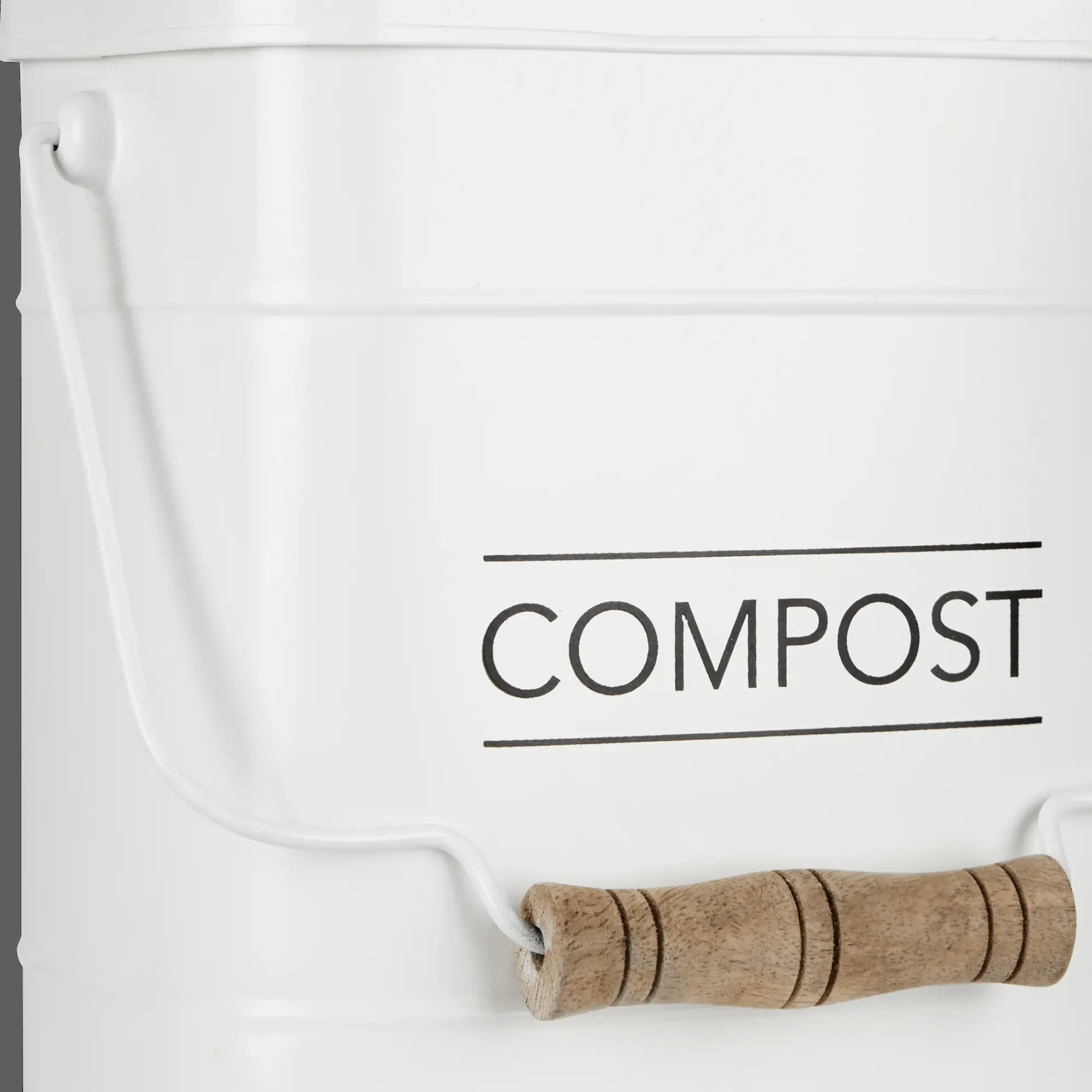 New Bouclair White Compost Rustic Metal Bin