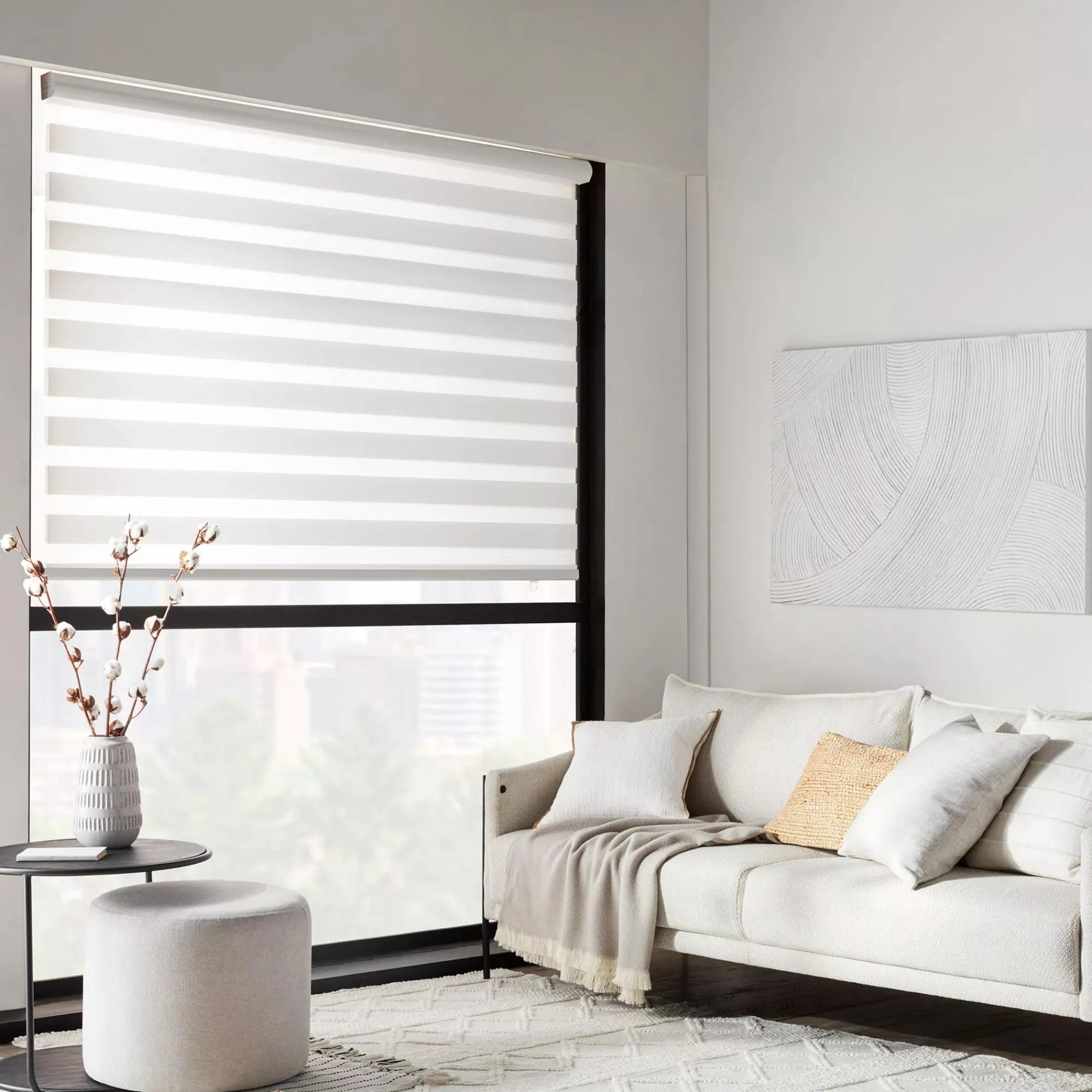 Outlet Bouclair White Cordless Sheer Shade