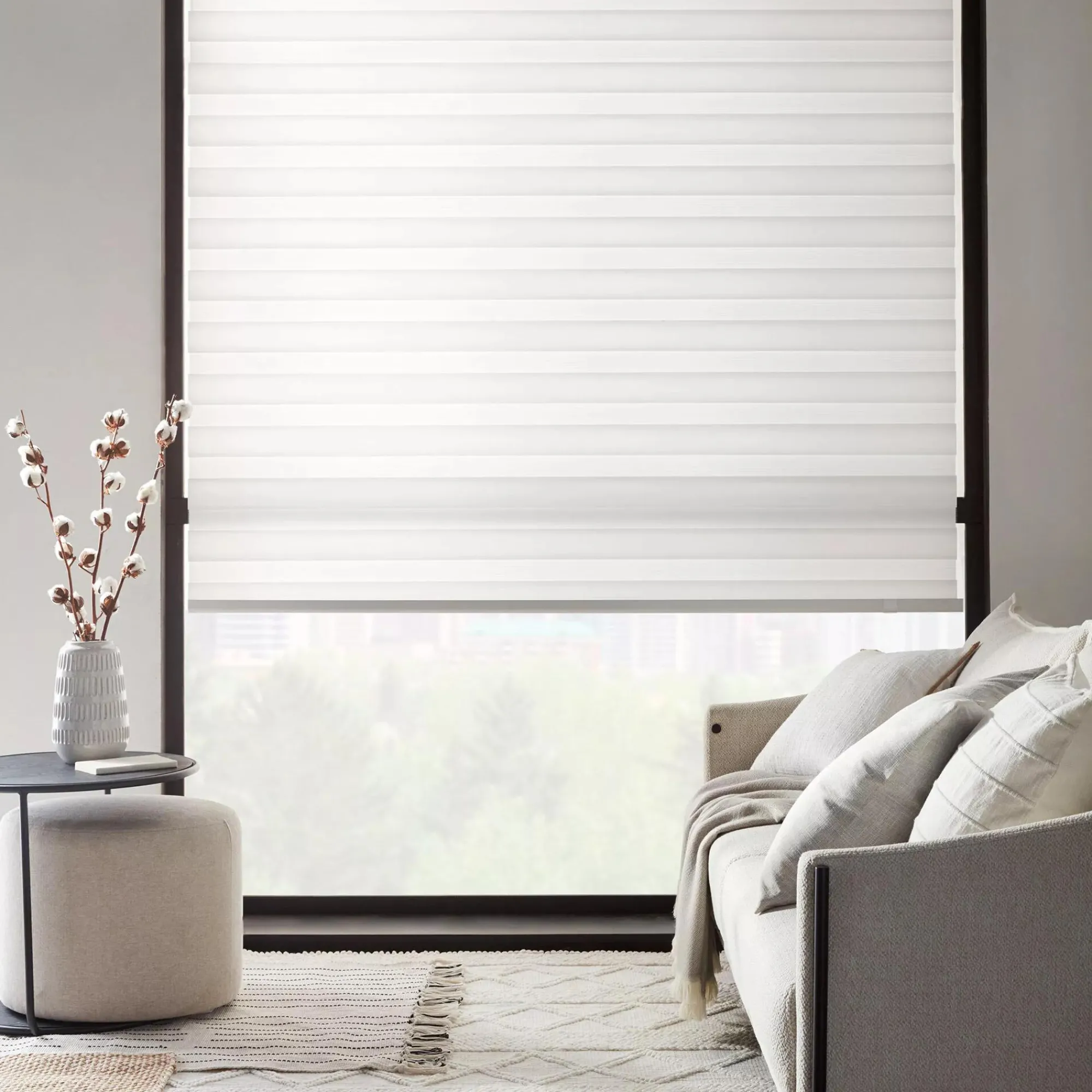 Outlet Bouclair White Cordless Sheer Shade