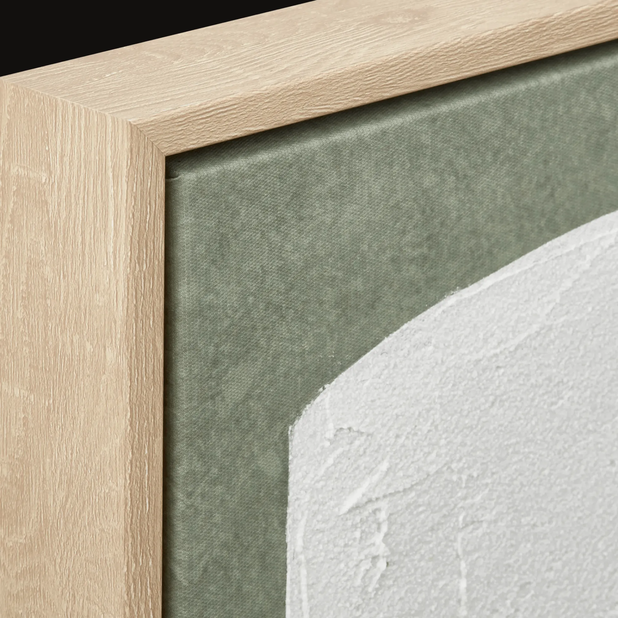 Best Bouclair White Form on Green Framed Art