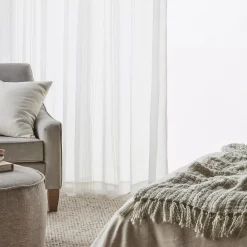 Best Bouclair White Gusta Embroidered Curtain