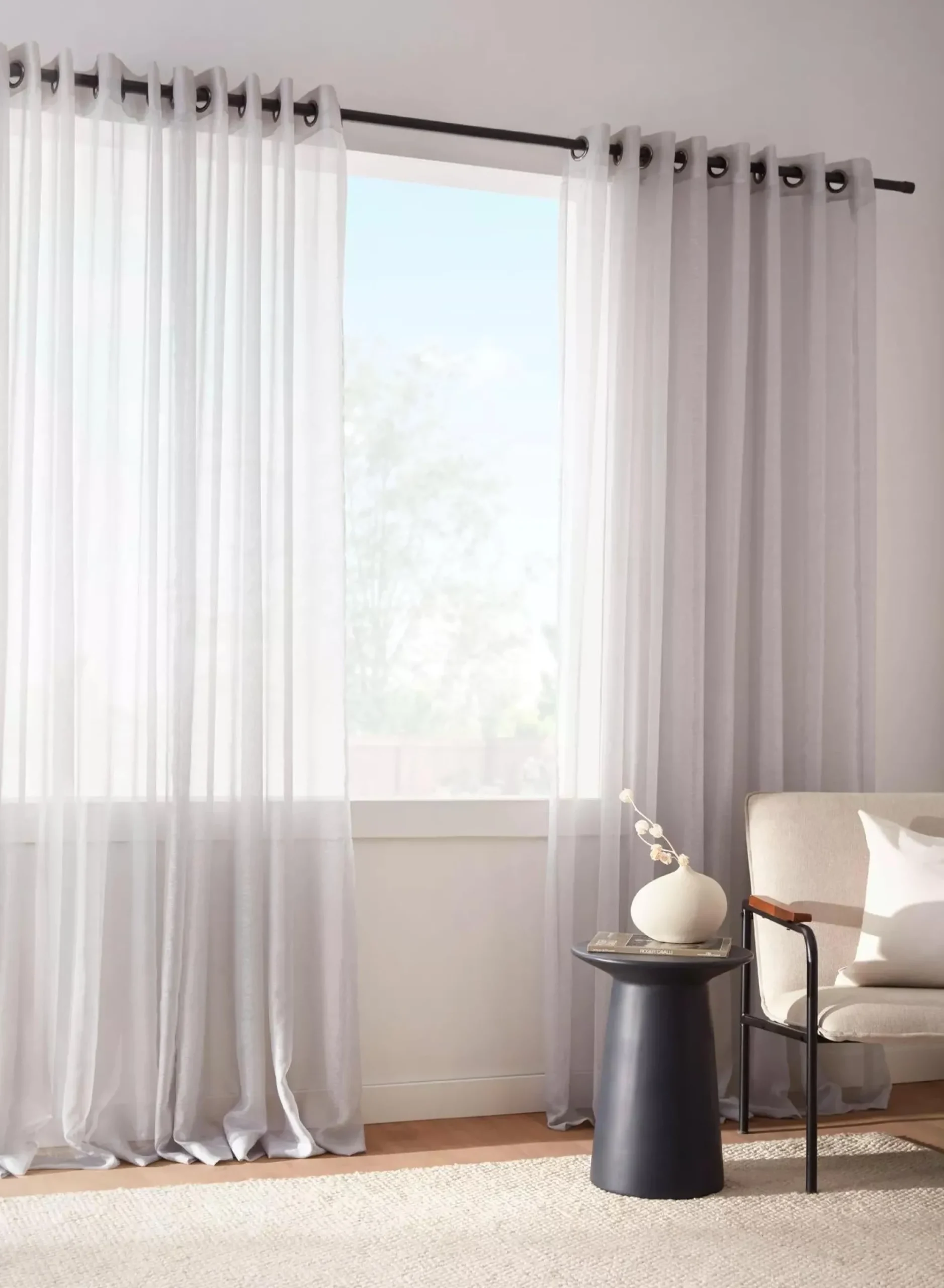 Bouclair White Kacha Sheer Curtain