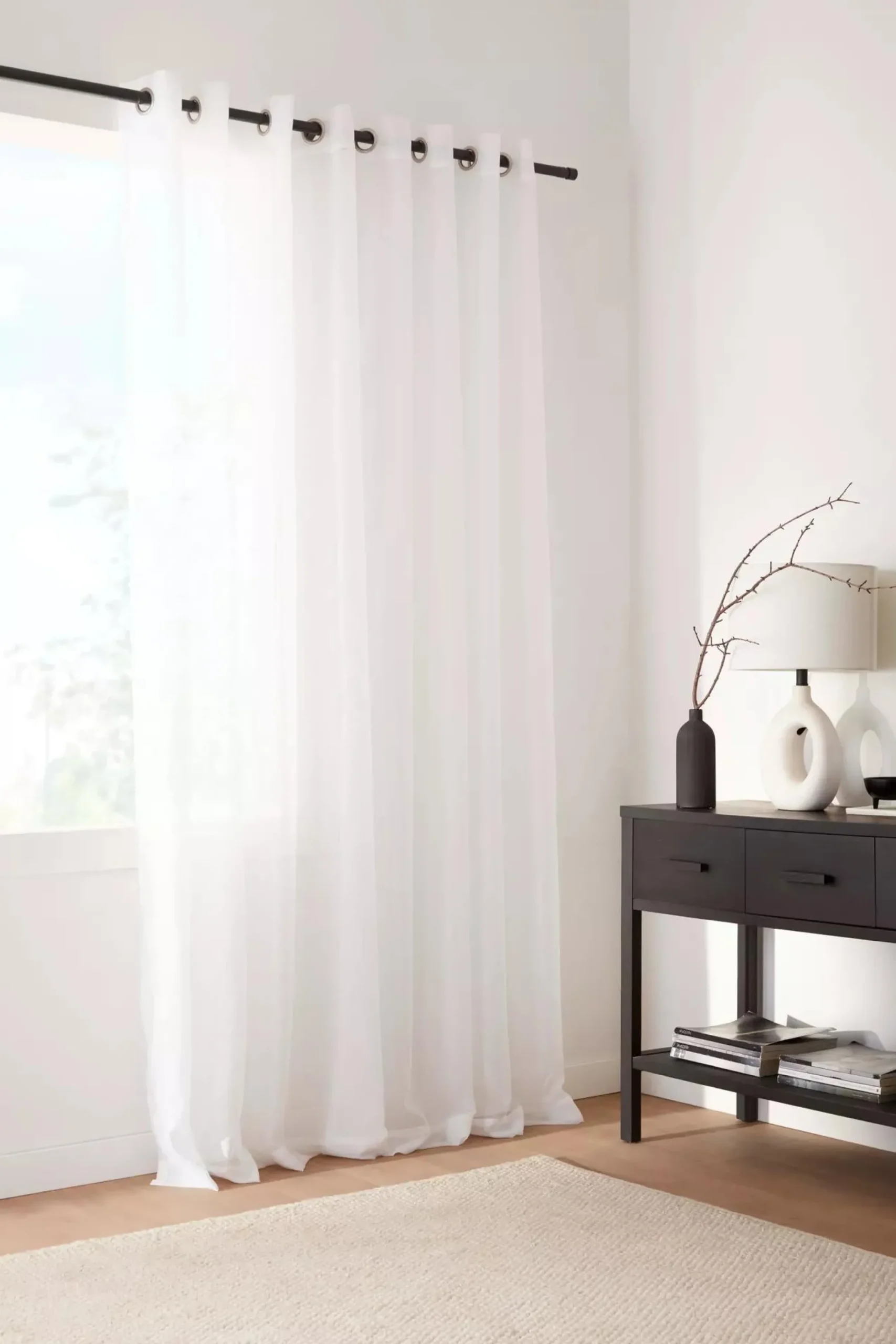 Bouclair White Kacha Sheer Curtain