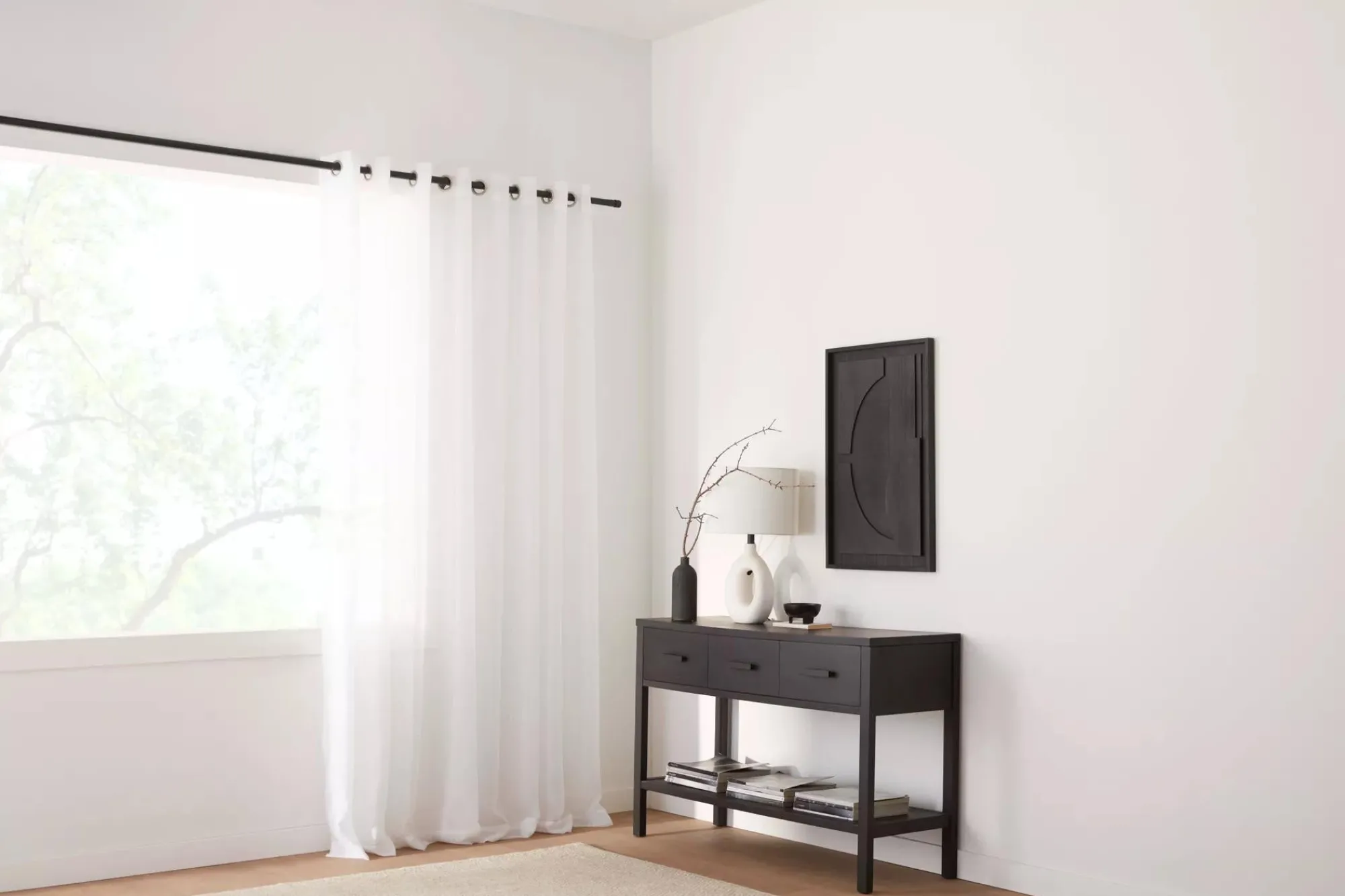 Bouclair White Kacha Sheer Curtain